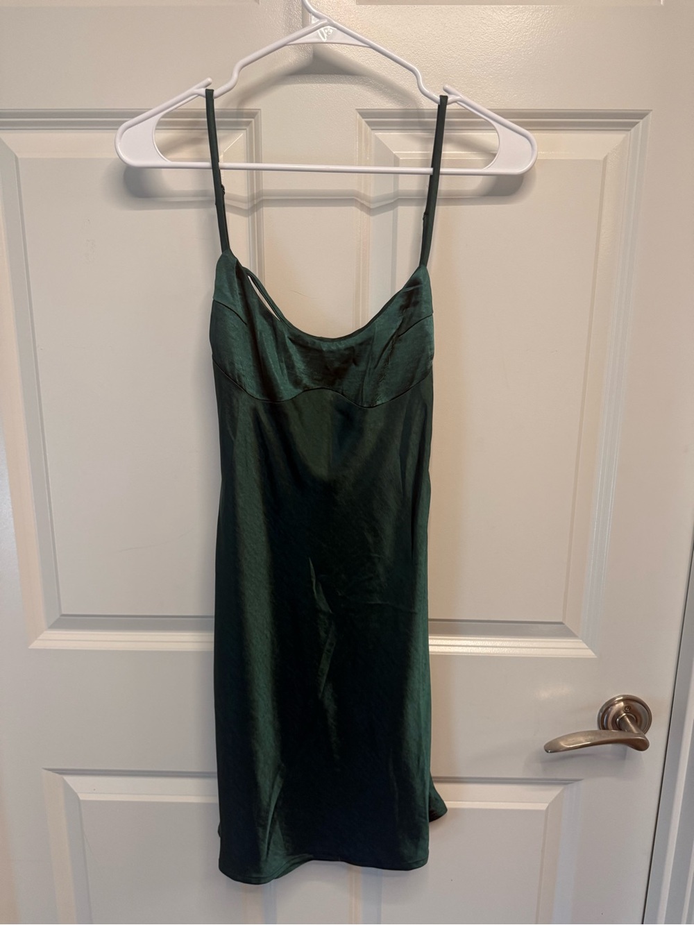 Hello Molly Emerald Satin Slip Mini Dress HOCO